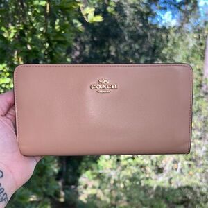 COACH Slim Wallet Smooth Calf Leather Nude w Gold Hardware AUTHENTIC